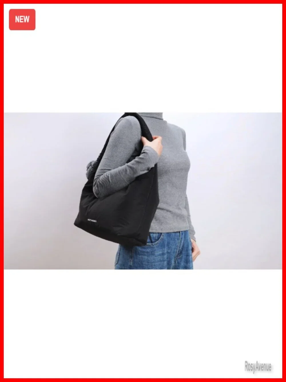 Puffer Hobo Shoulder Bag Medium Laptop Tote with Charm